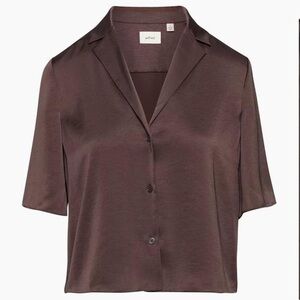 Aritzia Wilfred Beso Satin Shirt